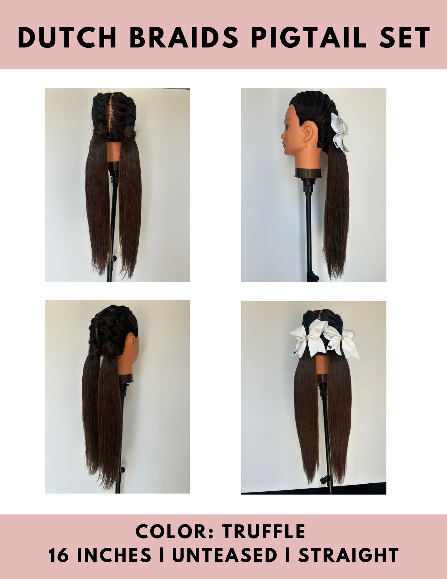 Dutch Braid Pigtails Set - The Perfect Posh