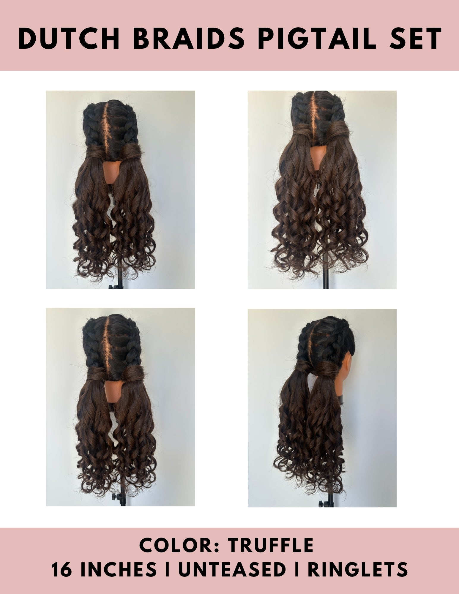 Dutch Braid Pigtails Set - The Perfect Posh