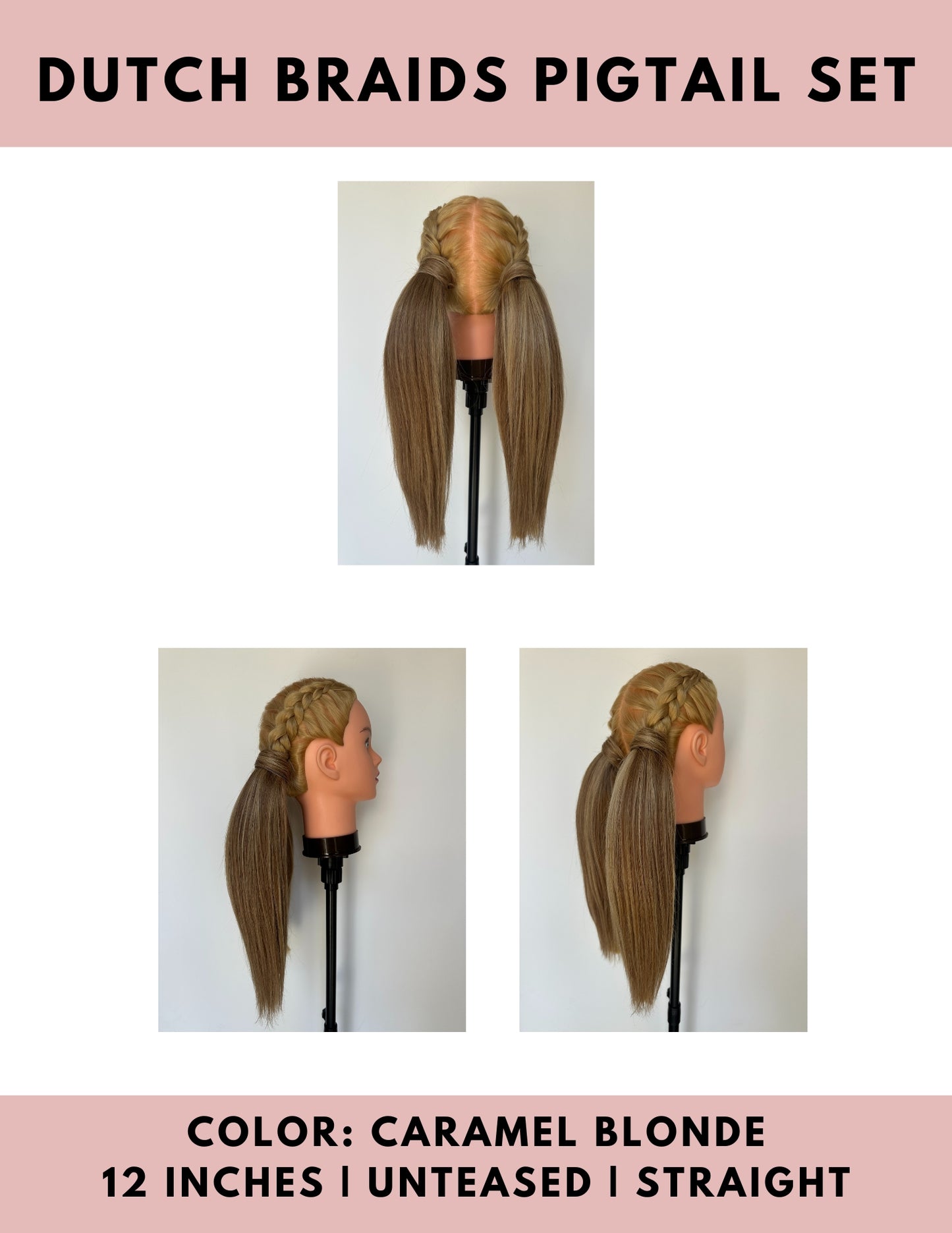 Dutch Braid Pigtails Set