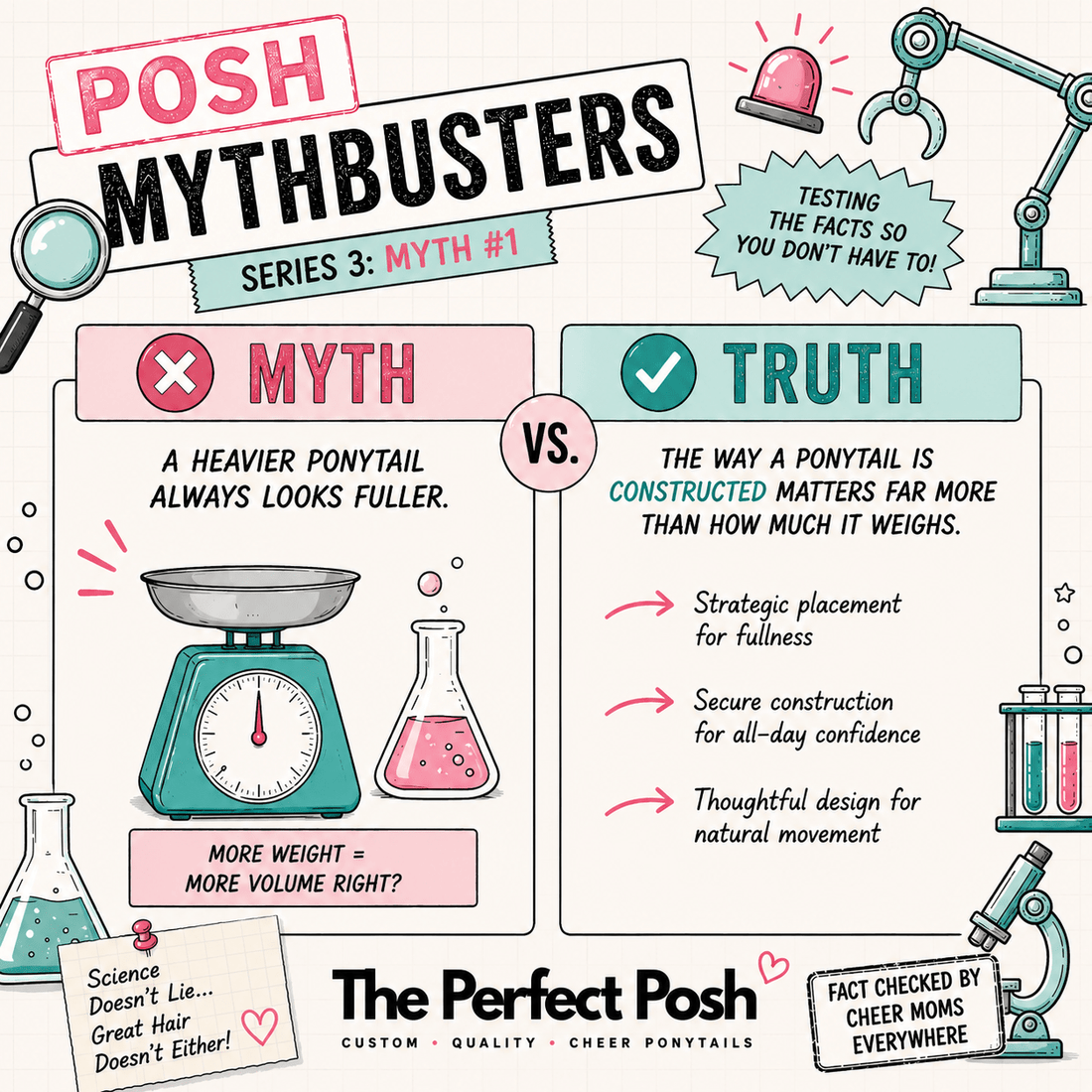 MYTH: A heavier ponytail always looks fuller. - The Perfect Posh