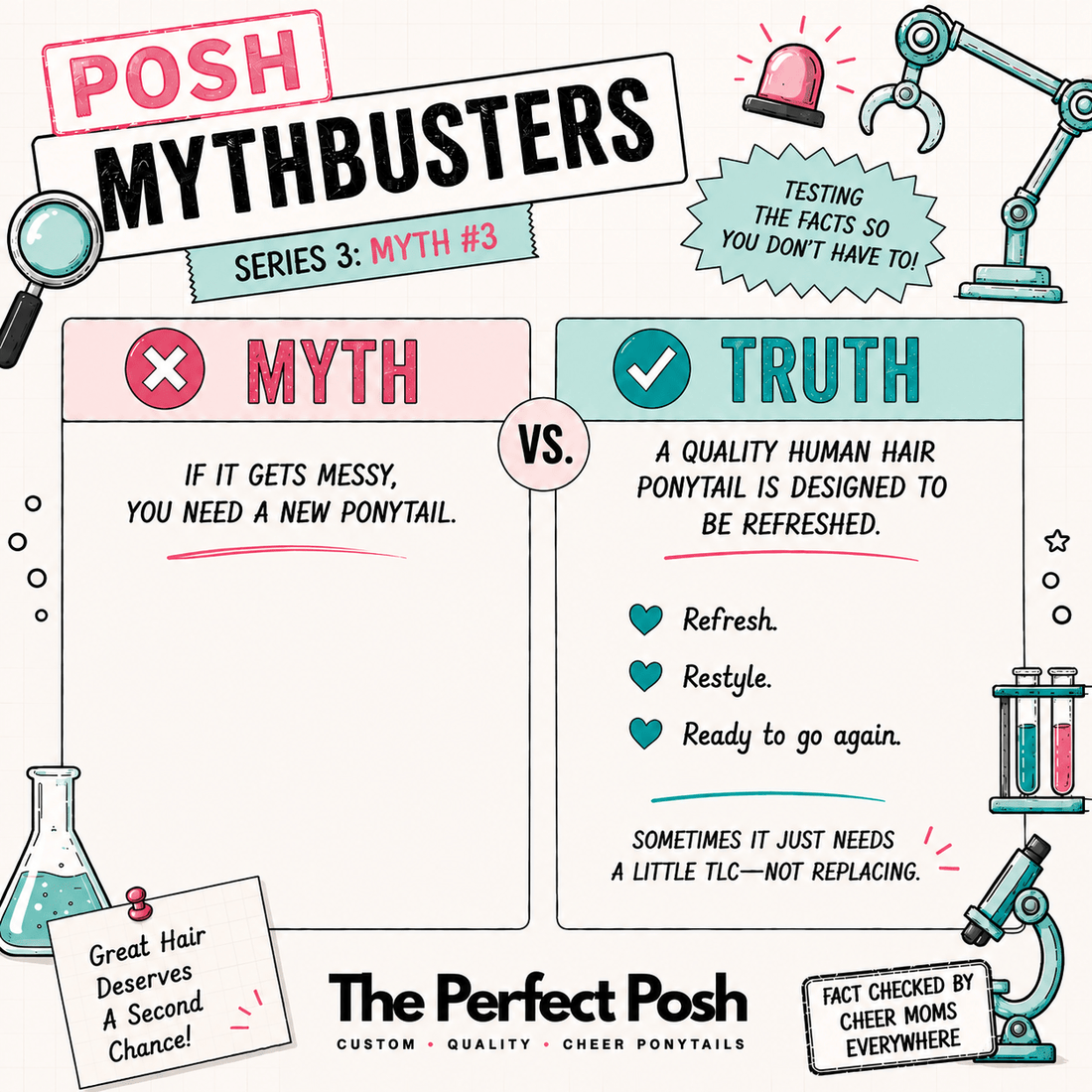 MYTH: You Need a New Cheer Ponytail Every Season - The Perfect Posh
