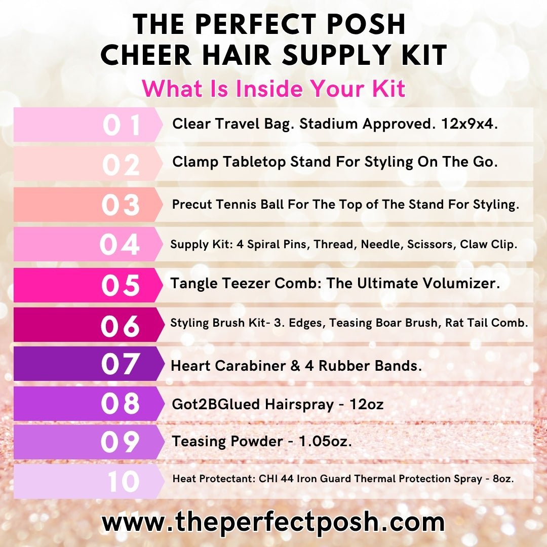 Cheer Hair Supply Kit - Competition Ready Essentials - The Perfect Posh