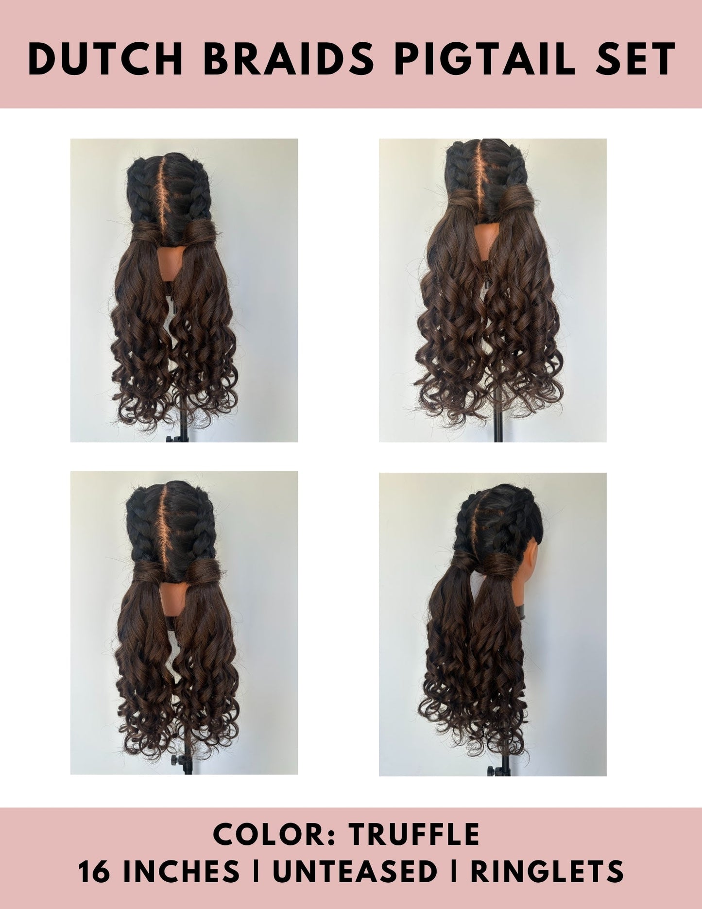 Dutch Braid Pigtails Set - The Perfect Posh